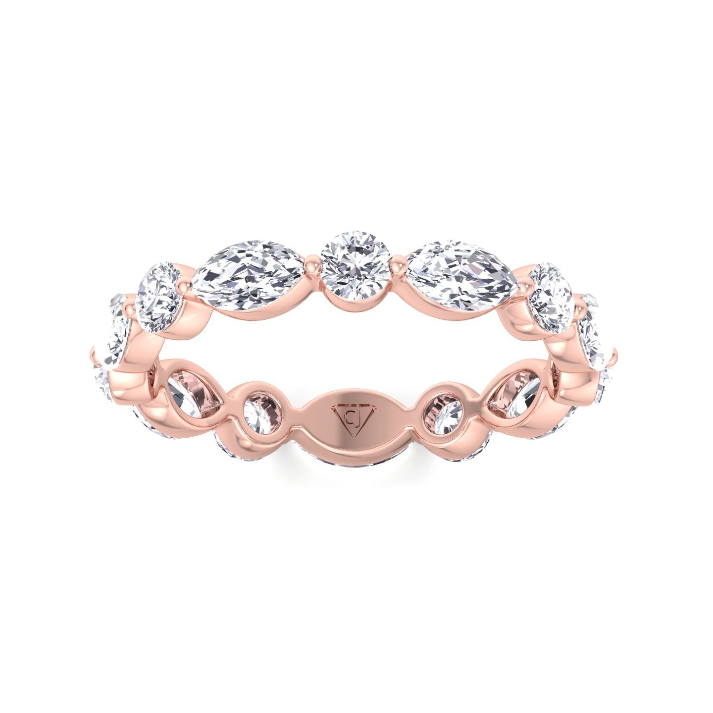 Daria - Marquise and Round Eternity Wedding Band - Gem Jewelers Co