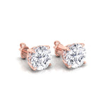 Invisible Halo Natural Diamond Studs-14K-18K-Rose Gold