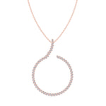 4.8CT T.W. Circle Swirl Pendant with Marquise Shape Rose Gold 18K