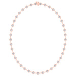 Bezel Set Round Natural Diamond Bar Necklace Rose Gold 14K 18K
