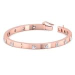 Milly - Asscher Cut Bezel Set Natural Diamond Bangle - Gem Jewelers Co