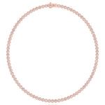 Hexagonal Bezel Set Natural Diamond Tennis Necklace Rose Gold, 4ct, 8ct, 10.5ct