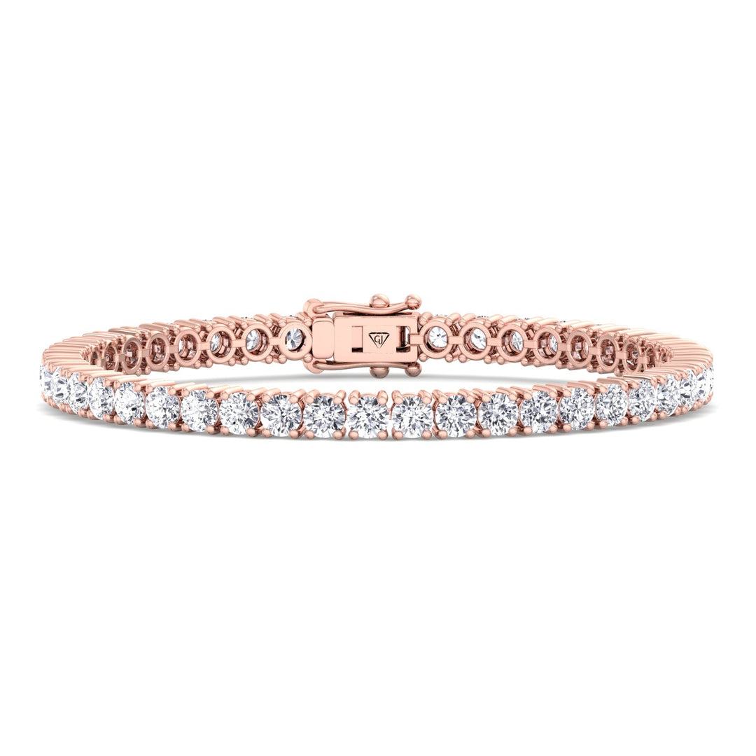 4 Prong Natural Diamond Tennis Bracelet ( Square Box Setting ) 14K Solid Gold