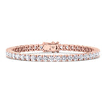 4-prong natural diamond tennis bracelet 14K rose gold