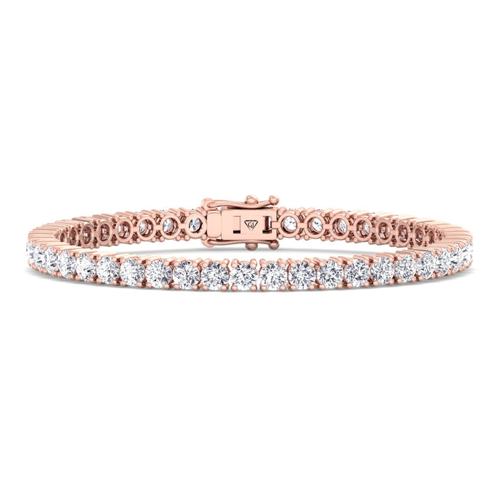 4 Prong Natural Diamond Tennis Bracelet ( Square Box Setting ) 14K Solid Gold
