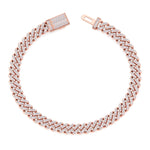 Natural diamond Cuban link bracelet 14K rose gold