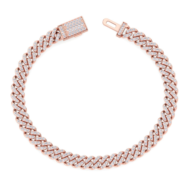 3CT Natural Diamond Cuban Link Bracelet ( 5.5mm )