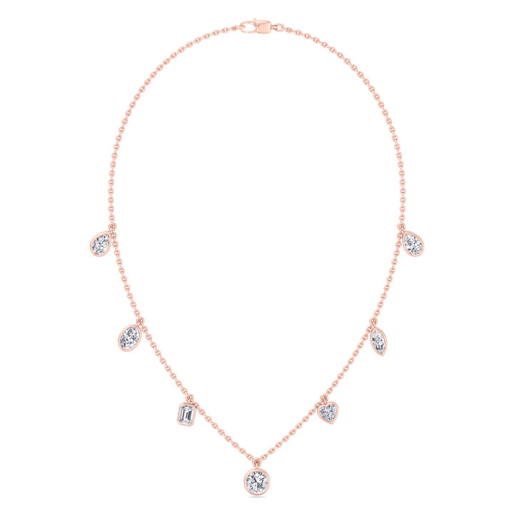 Multi Shape Diamonds By The Yard Necklace ( 1.10CT T.W )