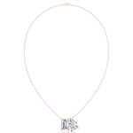 Toi Et Moi Pear & Emerald Cut Natural Diamond Pendan-14K-18K-Rose Gold