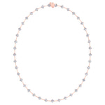4-Prong Round Natural Diamond Bar Necklace Rose Gold 14K 18K