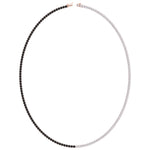 Natural Half Black and White Diamond Tennis Necklace Rose Gold 14K