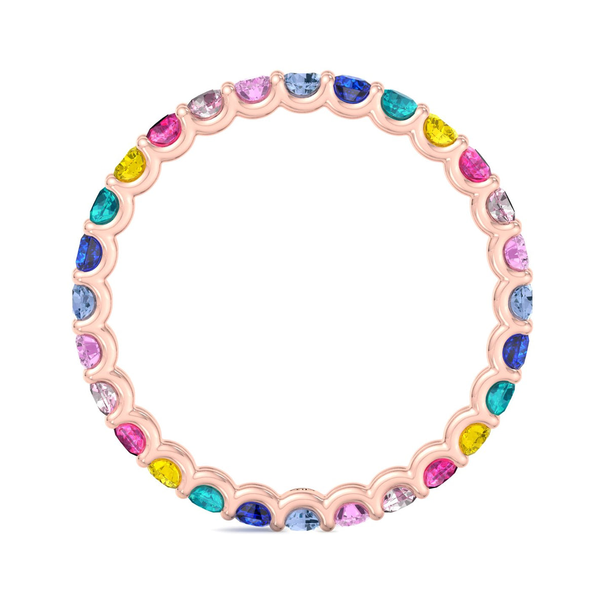 Luccia - Multi-Color Gemstones Eternity Band - Gem Jewelers Co