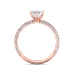 Violeza - Oval Shape Diamond Engagement Ring with Duet Pave Band - Gem Jewelers Co