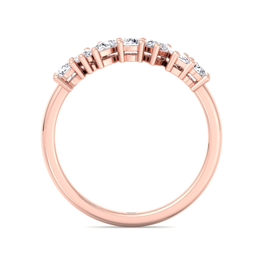Multi Shape Half Way Natural Diamond Eternity Band Rose Gold 