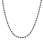 Sara - Alternating Blue Sapphire and Natural Diamond Tennis Necklace - Gem Jewelers Co