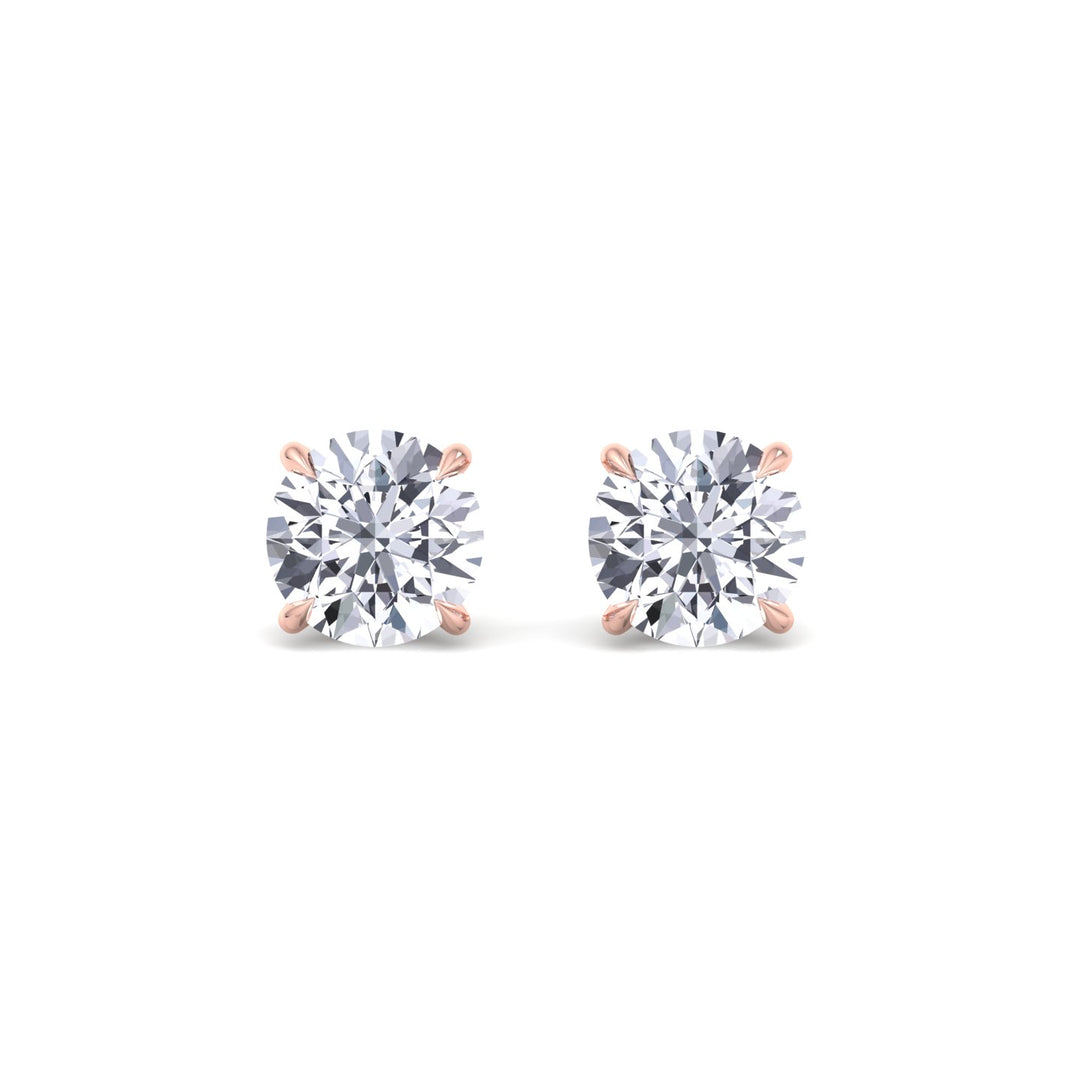 4 Prong Round Natural Diamond Studs