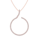 4.8CT T.W. Circle Swirl Pendant with Marquise Shape Rose Gold 14K 18K