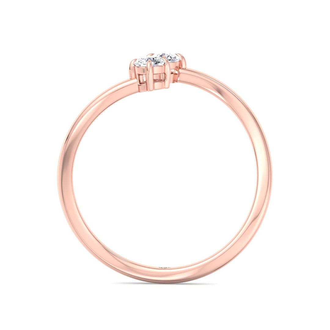 Calista - Pear & Round Cut Diamond Stackable Ring