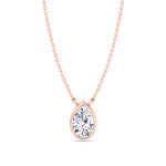 Miza - Bezel Set Pear Shape Diamond Pendant - Gem Jewelers Co