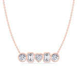 Carina - Three Shape Natural Diamond Pendant Necklace in Bezel Setting - Gem Jewelers Co