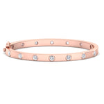 Anza - Round Cut Bezel Set Natural Diamond Bangle - Gem Jewelers Co
