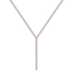 4 Prong Natural Diamond Y Drop Tennis Necklace RG