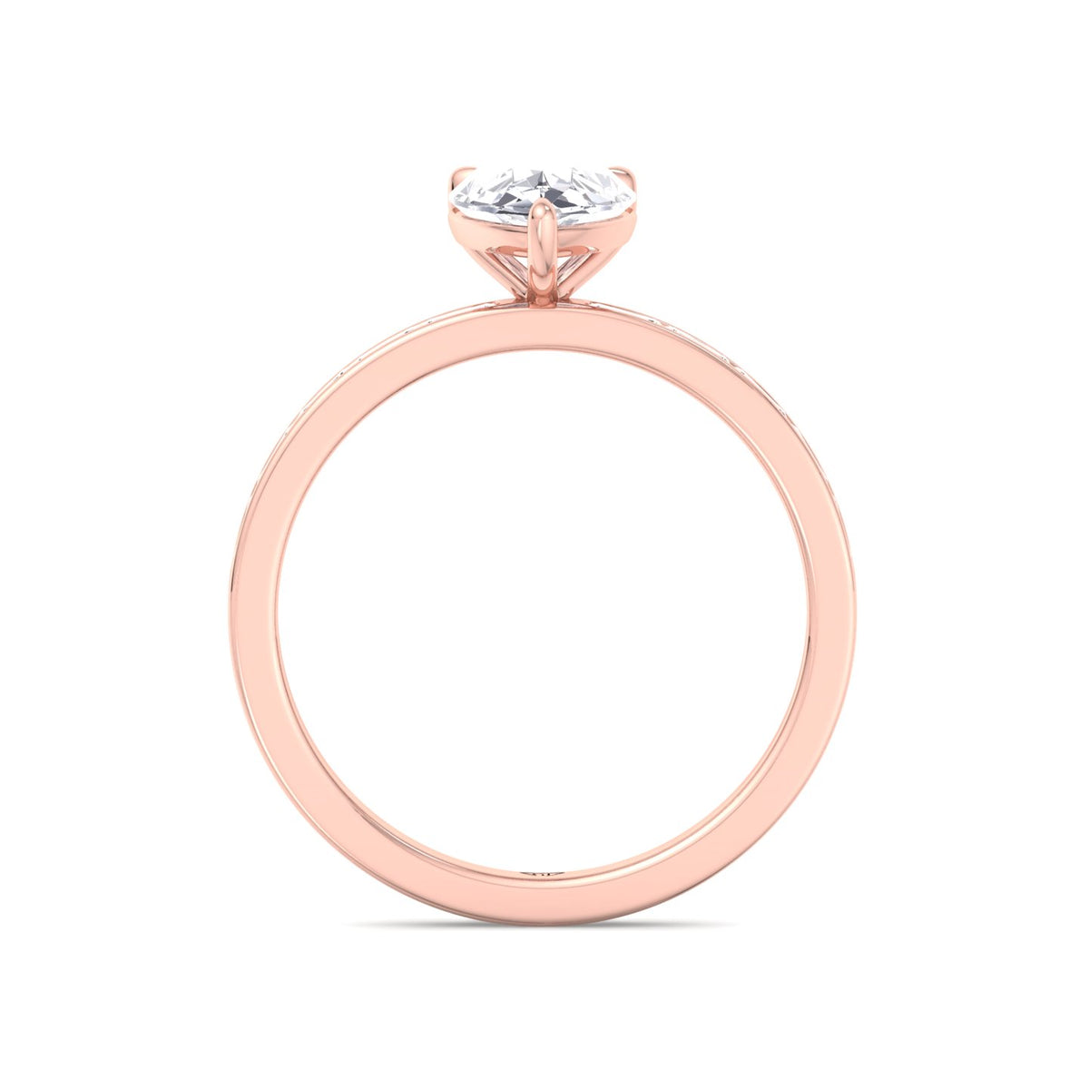 Gina - Pear Shape Diamond Engagement Ring with Baguette Shape Channel Set Side Stone Band - Gem Jewelers Co