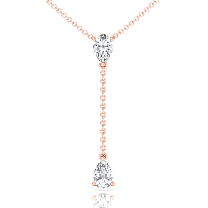 .50CT Pear Shape Natural Diamond Lariat Necklace