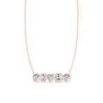Bezel-Set Multi-Shape-Diamond-Pendant-Solid-rose-Gold
