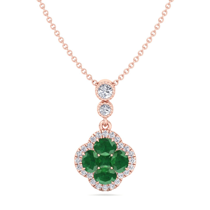 green-emerald-cluster-and-diamond-halo-pendant-in-rose-gold