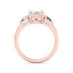 Caterina - Emerald Shape Diamond Engagement Ring With Tapered Baguette Side Stones - Gem Jewelers Co