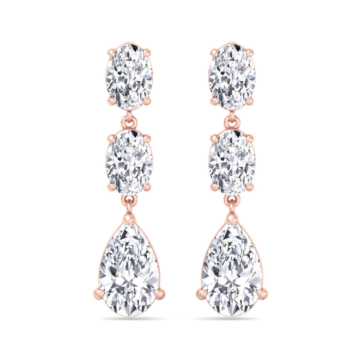 Wynn - Oval and Pear Shape Diamond Drop Earrings