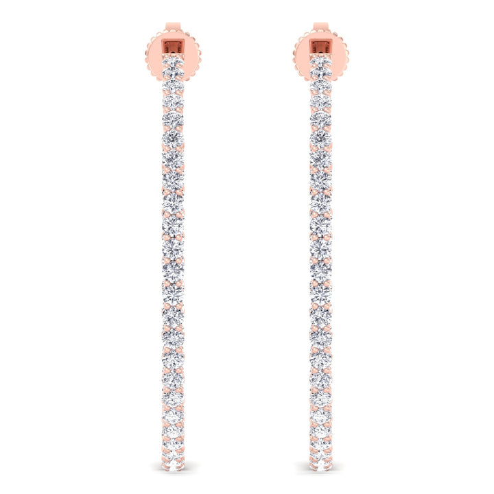 Clara - 6.2CT Round Diamond Inside Out Hoops