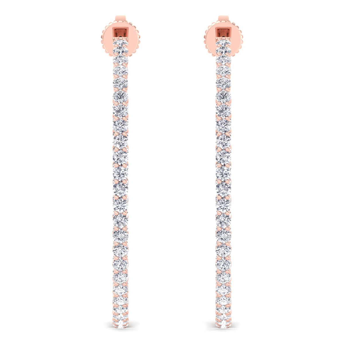 Clara - 6.2CT Round Diamond Inside Out Hoops - Gem Jewelers Co
