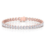 East to West Heart Shape Natural Diamond Tennis Bracelet Rose Gold 