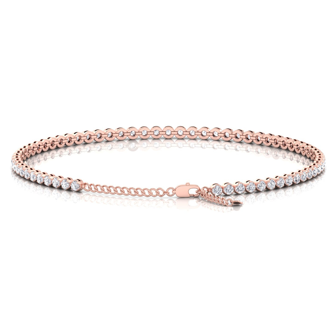 Everyday Dainty Natural Diamond Tennis Bracelet G Color VS2 Clarity .65CT T.W 14K Solid Gold