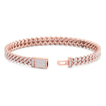5.5mm diamond Cuban link bracelet rose gold