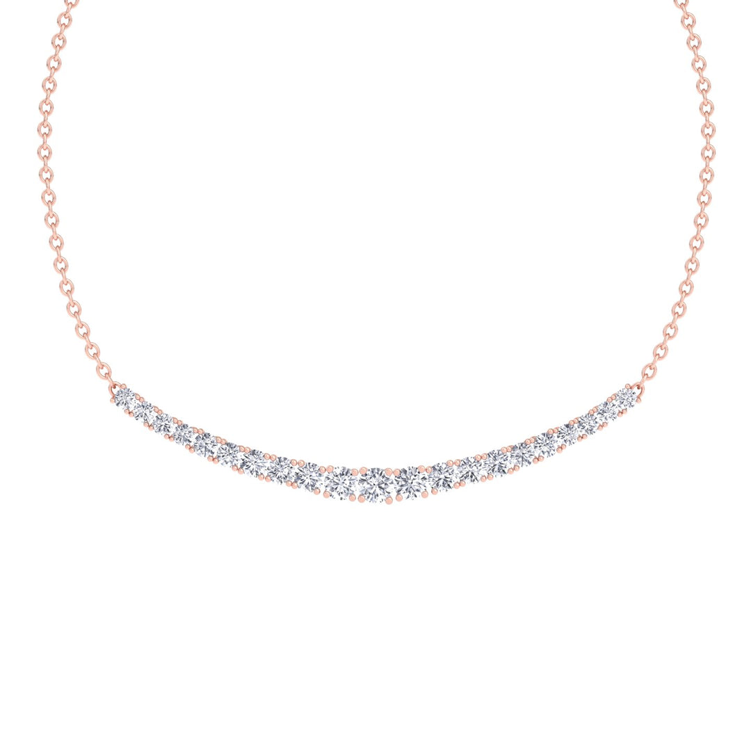 Elosa - Graduated Diamond Tennis Necklace with Chain