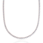 Double Setting Natural Diamond Tennis Necklace (3-Prong & 4-Prong) in 14K Solid Gold Rose 8CT
single latch clasp