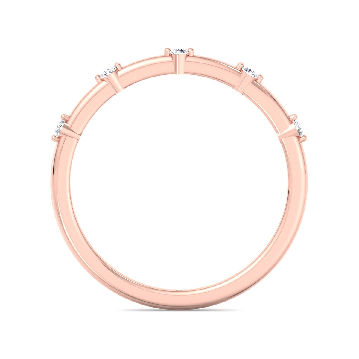 Myra - 5 Stone Round Diamond Dainty Ring Single Prong - Gem Jewelers Co