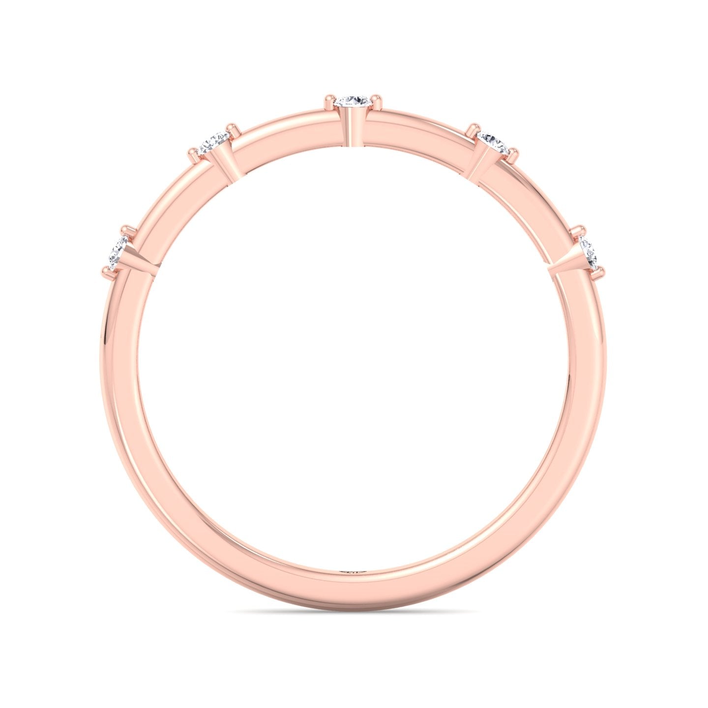 Myra - 5 Stone Round Diamond Dainty Ring Single Prong - Gem Jewelers Co