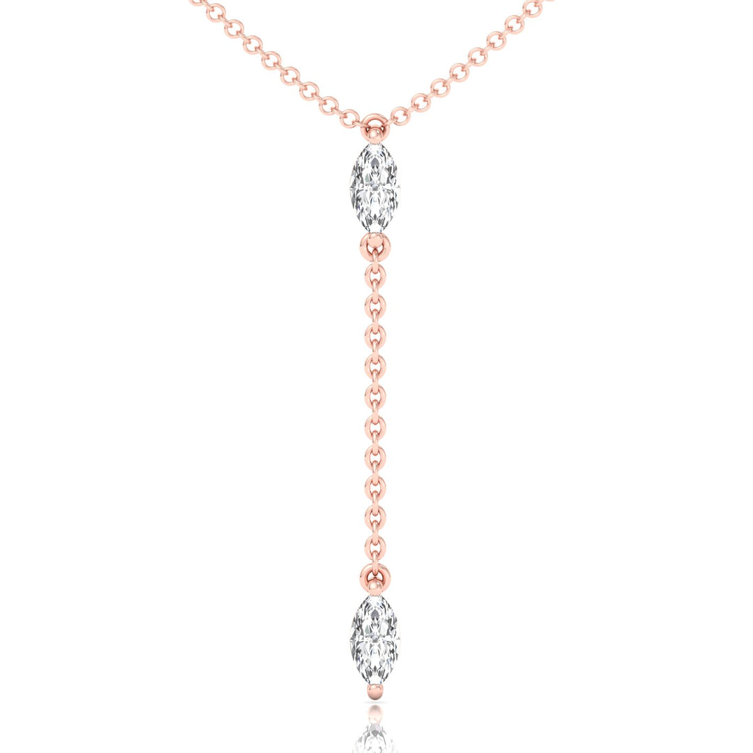 .50CT Marquise Shape Natural Diamond Lariat Necklace