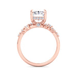 Carmela - Radiant Shape Hidden Halo Diamond Engagement Ring With Clustered Side Stones - Gem Jewelers Co