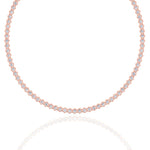 Hexagonal Bezel Set Natural Diamond Tennis Necklace Rose Gold, 10.5ct