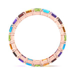 Cartia - Multi-Color Emerald Shape Eternity Band - Gem Jewelers Co