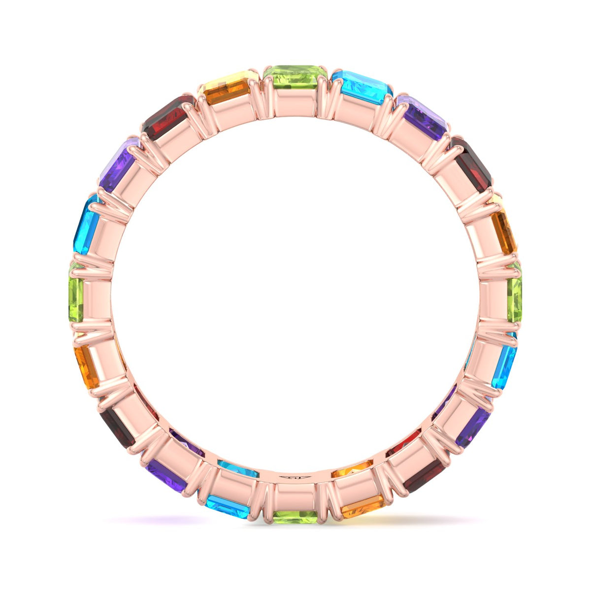 Cartia - Multi-Color Emerald Shape Eternity Band - Gem Jewelers Co