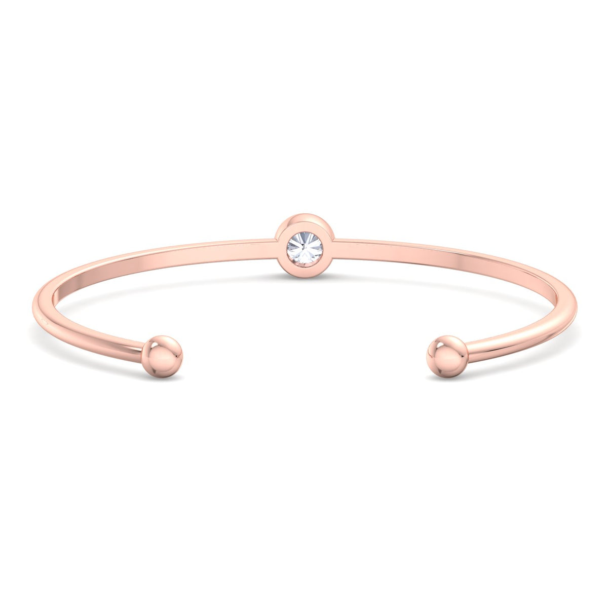 Ciella - Bezel Set Natural Diamond Solitaire Bangle - Gem Jewelers Co