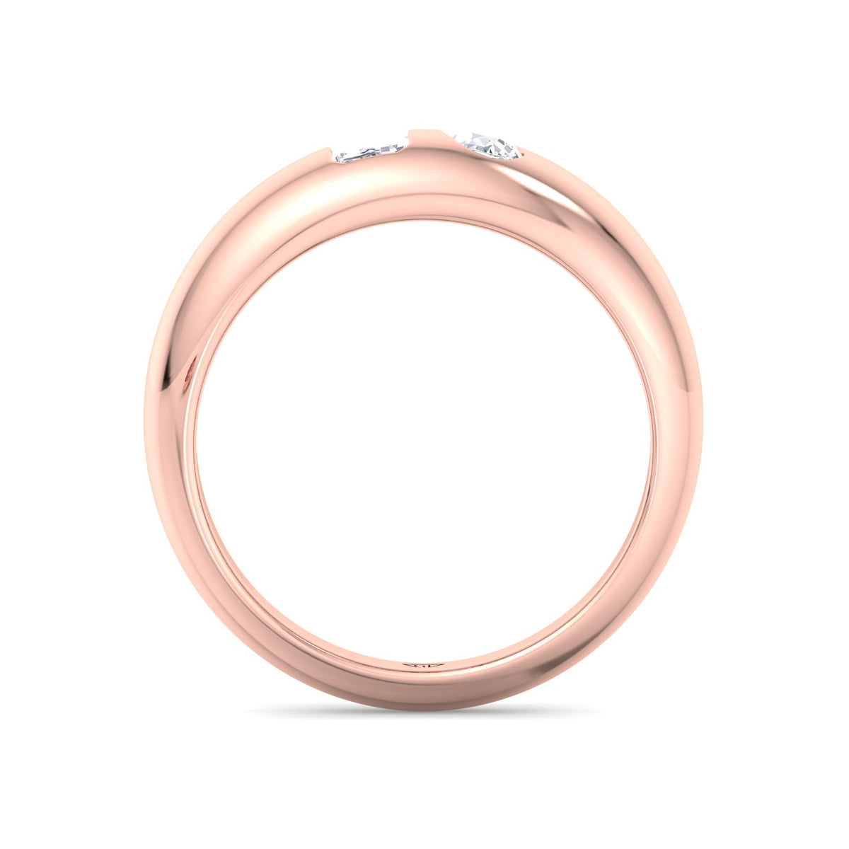 Verdiana - Toi et Moi Domed Bezel Set Diamond Ring - Gem Jewelers Co