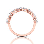 Heart Shape Half Way Natural Diamond Eternity Band Rose Gold 