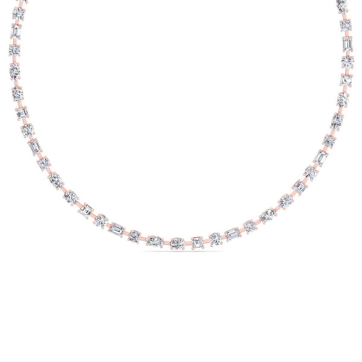 Selani - Multi Shape Diamond Tennis Necklace - Gem Jewelers Co